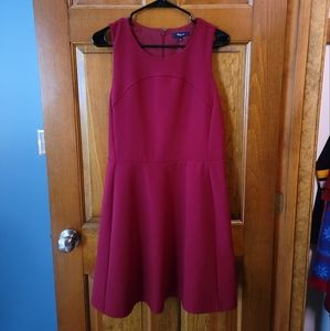 Madewell Dark Red Fit and Flare Dress